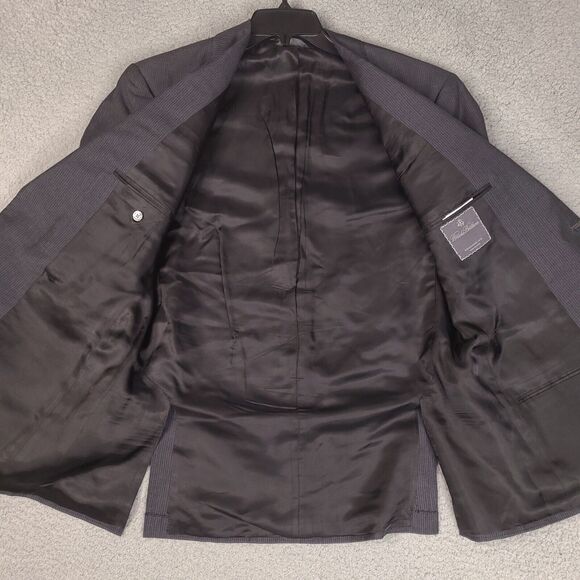 Brooks Brothers Blazer Mens 40 Short Gray Blue Stripe Jacket Mohair Wool England - Picture 5 of 16